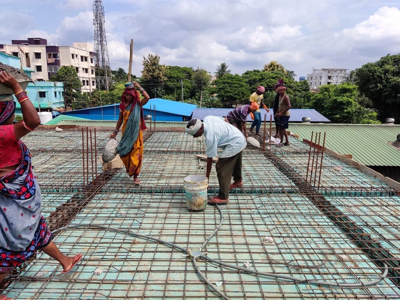 Workers on a construction site