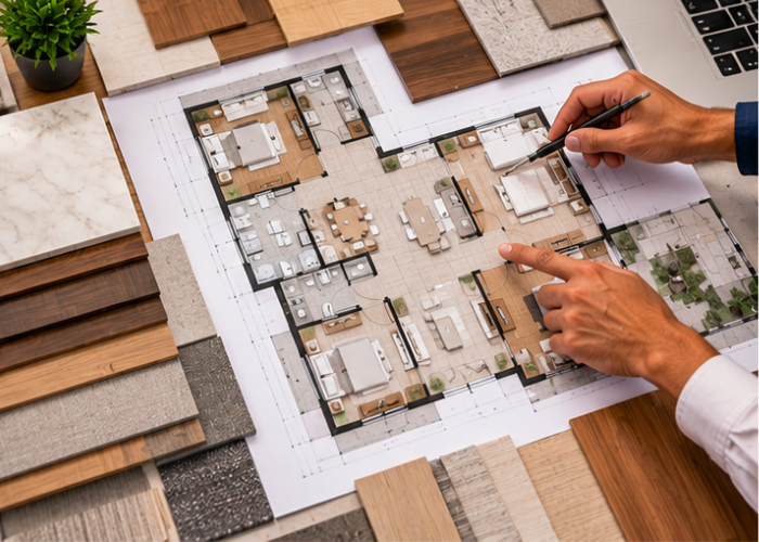 Interior space planning and layout