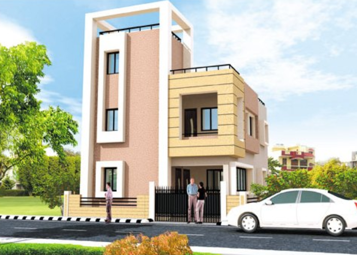 Modern completed building exterior