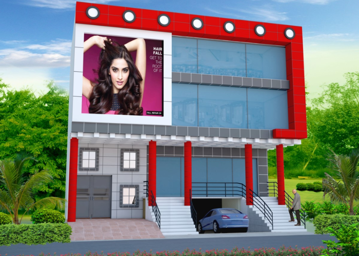 Modern completed building exterior